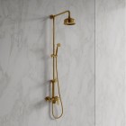 Omnires Art Deco zestaw natryskowy deszczownica 15,5 cm retro złoty połysk AD5144GL