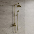 Omnires Armance zestaw natryskowy deszczownica 22,5 cm retro mosiądz szczotkowany AM5244BSB