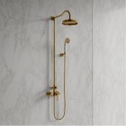 Omnires Armance zestaw natryskowy deszczownica 22,5 cm retro złoty połysk AM5244GL