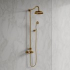 Omnires Armance zestaw natryskowy termostatyczny deszczownica 22,5 cm retro złoty połysk AM5244/6GL