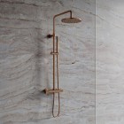 Omnires Contour zestaw natryskowy termostatyczny z deszczownicą 25 cm miedź szczotkowana CT8044CPB
