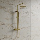 Omnires Contour zestaw natryskowy termostatyczny z deszczownicą 25 cm złoto szczotkowane CT8044GLB