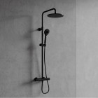 Omnires Y zestaw natryskowy termostatyczny deszczownica 25 cm czarny półpołysk Y1244LUXLBL