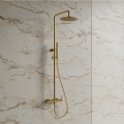 Omnires Y zestaw natryskowy z deszczownicą 25 cm złoty szczotkowany Y1244MGLB