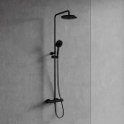 Omnires Y zestaw natryskowy termostatyczny deszczownica 22,5 cm czarny mat Y1244NBL