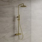 Omnires Y zestaw natryskowy termostatyczny deszczownica 25 cm mosiądz szczotkowany Y1244SUBSB