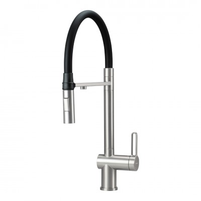 Deante Magnetic bateria kuchenna z wyciąganą wylewką z podłączeniem do filtra wody stal szczotkowana BRM_F75M