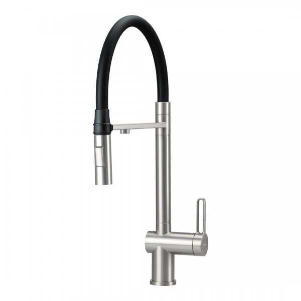 Deante Magnetic bateria kuchenna z wyciąganą wylewką z podłączeniem do filtra wody stal szczotkowana BRM_F75M