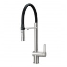 Deante Magnetic bateria kuchenna z wyciąganą wylewką z podłączeniem do filtra wody stal szczotkowana BRM_F75M