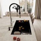 Deante Magnetic bateria kuchenna z wyciąganą wylewką z podłączeniem do filtra wody stal szczotkowana BRM_F75M