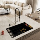 Deante Magnetic bateria kuchenna z wyciąganą wylewką z podłączeniem do filtra wody stal szczotkowana BRM_F75M