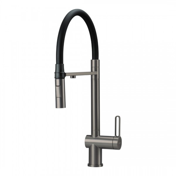 Deante Magnetic bateria kuchenna z wyciąganą wylewką z podłączeniem do filtra wody titanium BRM_D75M