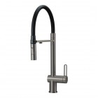 Deante Magnetic bateria kuchenna z wyciąganą wylewką z podłączeniem do filtra wody titanium BRM_D75M