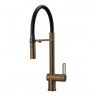 Deante Magnetic bateria kuchenna z wyciąganą wylewką z podłączeniem do filtra wody brąz szczotkowany BRM_C75M