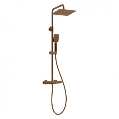 Deante zestaw prysznicowy ścienny termostatyczny brąz szczotkowany NAC_C4HT
