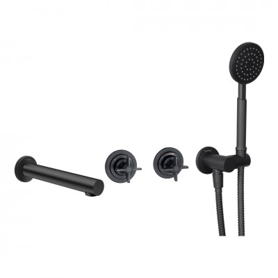 Deante Temisto bateria wannowa 4-otworowa podtynkowa czarny mat BQT_N18P