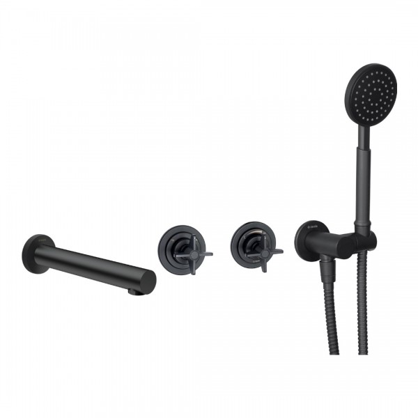 Deante Temisto bateria wannowa 4-otworowa podtynkowa czarny mat BQT_N18P