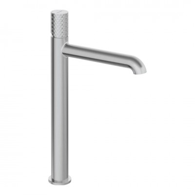 Deante Silia Hexa bateria umywalkowa wysoka stojąca stal szczotkowana BHS_F20K