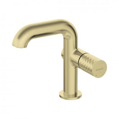 Deante Silia Hexa bateria umywalkowa stojąca złoty szczotkowany BHS_R24M