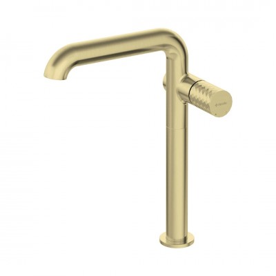 Deante Silia Hexa bateria umywalkowa wysoka stojąca złoty szczotkowany BHS_R24K