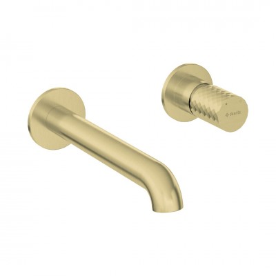 Deante Silia Hexa bateria umywalkowa podtynkowa wylewka 22,3 cm złoty szczotkowany BHS_R54L