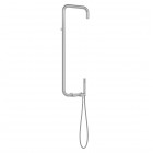 Deante Silia Hexa zestaw prysznicowy z deszczownicą ścienny stal szczotkowana NHS_F4XM