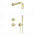 Deante Silia Hexa zestaw prysznicowy podtynkowy z deszczownicą złoty szczotkowany NHS_R9XK