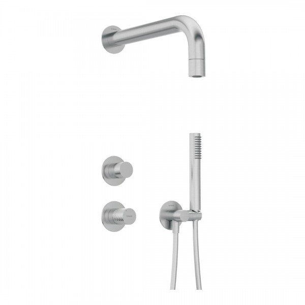 Deante Silia Hexa zestaw prysznicowy podtynkowy z deszczownicą stal szczotkowana NHS_F9XK