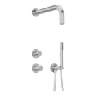 Deante Silia Hexa zestaw prysznicowy podtynkowy z deszczownicą stal szczotkowana NHS_F9XK