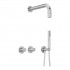 Deante Silia Hexa zestaw prysznicowy podtynkowy z deszczownicą stal szczotkowana NHS_F0XK