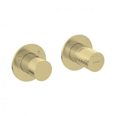 Deante Silia Hexa bateria wannowo-prysznicowa podtynkowa złoty szczotkowany BHS_R46P