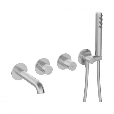 Deante Silia Hexa bateria wannowa 4-otworowa podtynkowa stal szczotkowana BHS_F18P