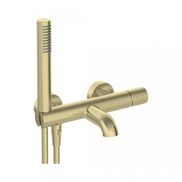 Deante Silia Hexa bateria wannowa ścienna złoty szczotkowany BHS_R11M