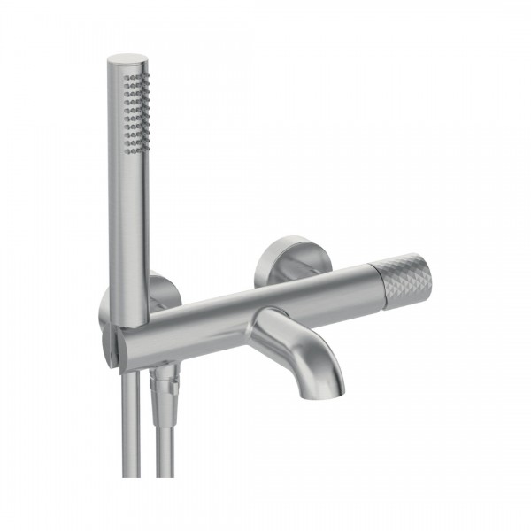 Deante Silia Hexa bateria wannowa ścienna stal szczotkowana BHS_F11M