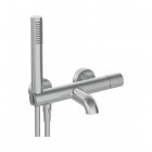 Deante Silia Hexa bateria wannowa ścienna stal szczotkowana BHS_F11M