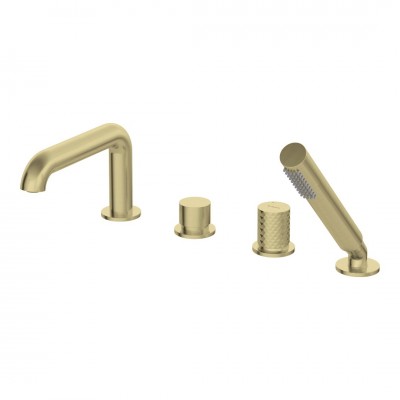 Deante Silia Hexa bateria wannowa 4-otworowa złoty szczotkowany BHS_R14M