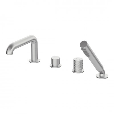 Deante Silia Hexa bateria wannowa 4-otworowa stal szczotkowana BHS_F14M