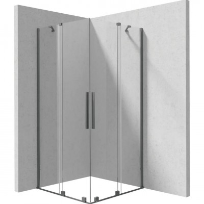 Deante Prizma kabina prysznicowa kwadratowa 90 cm titanium KPNDP09P09