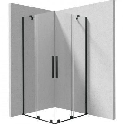 Deante Prizma kabina prysznicowa kwadratowa 90 cm czarny mat KPNNP09P09