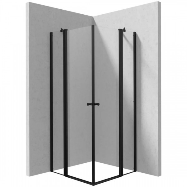 Deante Kerria Plus kabina prysznicowa kwadratowa 90 cm czarny mat KKNNU09U09