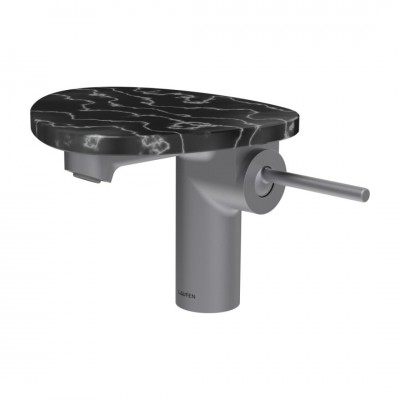 Laufen Ada bateria umywalkowa stojąca stal/czarny marmur HF506702506060
