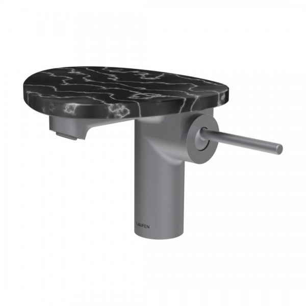Laufen Ada bateria umywalkowa stojąca stal/czarny marmur HF506702506060