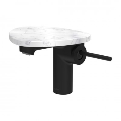 Laufen Ada bateria umywalkowa stojąca czarny mat/biały marmur HF506702515060