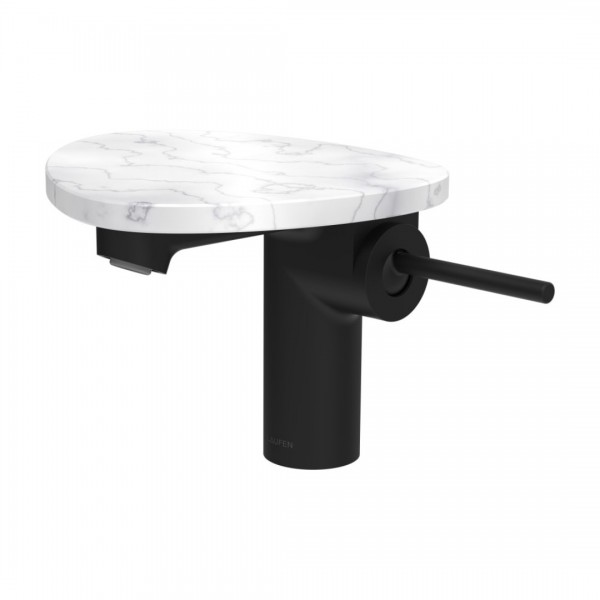 Laufen Ada bateria umywalkowa stojąca czarny mat/biały marmur HF506702515060
