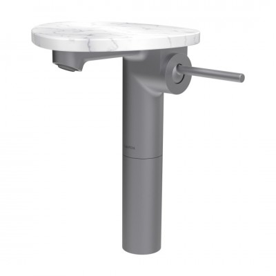 Laufen Ada bateria umywalkowa stojąca wysoka stal/biały marmur HF506714505060