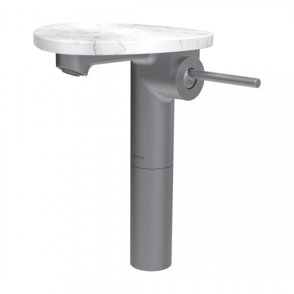 Laufen Ada bateria umywalkowa stojąca wysoka stal/biały marmur HF506714505060