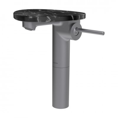 Laufen Ada bateria umywalkowa stojąca wysoka stal/czarny marmur HF506714506060