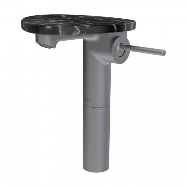 Laufen Ada bateria umywalkowa stojąca wysoka stal/czarny marmur HF506714506060