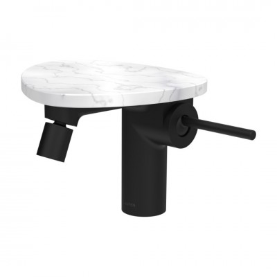 Laufen Ada bateria bidetowa stojąca czarny mat/biały marmur HF506710515060