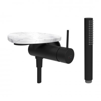 Laufen Ada bateria prysznicowa podtynkowa czarny mat/biały marmur HF506755515060